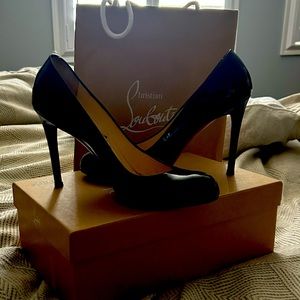 Christian LouBoutain black patent pumps